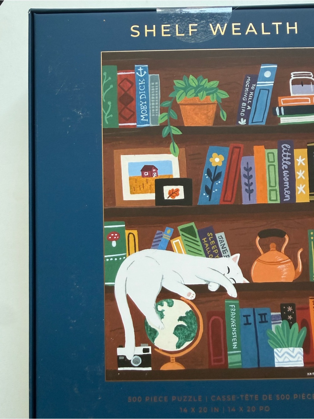 500-Piece Jigsaw Puzzle - Kaitlyn Haddlesey x Hobbry - Bookcase Cat - Picture 4 of 4